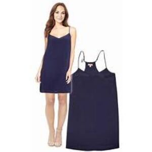 Lilly Pulitzer Navy Blue 100% Dusk Silk Slip Strappy Dress Sz XS NEW ***